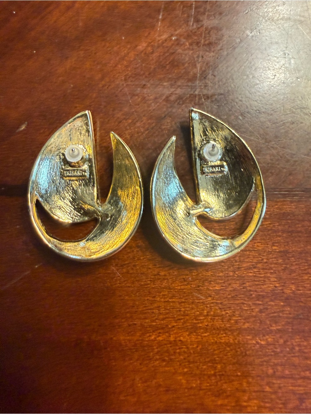 Stamped Trifari Vintage Earrings
